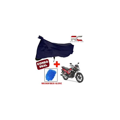 Image of Riderscart 100% Waterproof, Dustproof & UV Protection Bike Cover Combo with Microfiber Glove and Storage Bag Body Covers
