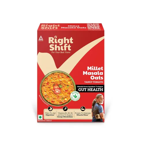 Image of Right Shift High Protein Masala Oats - Tomato & Millets, 240g | 4X veggies | Ideal for Weight Loss, High Fibre | No Pres