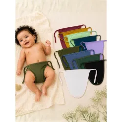 Rigo Baby Cotton Cloth Diapers | Reusable Adjustable Nappy | Pack of 10