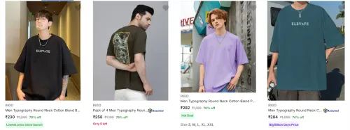 Image of Rigo Men's T-Shirts upto 79% Discount