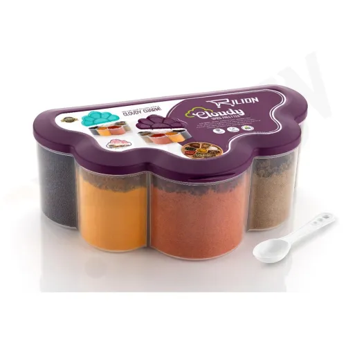 Image of RILION Cloudy Multipurpose Masala Box Container Purple Kitchen Storage Box