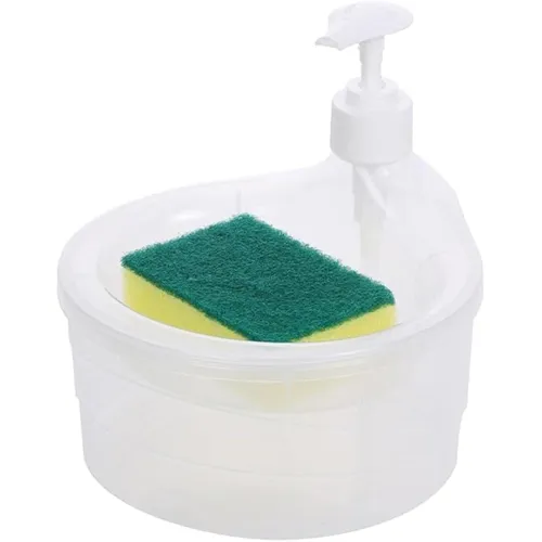 Image of RIOMAX 2 in 1 Liquid Soap Dispenser for Dishwasher Liquid Holder/Sponge Holder/Bathroom Soap Dispenser,