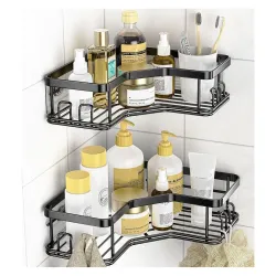 RIOMAX Wall Mounted Self-Adhesive Bathroom Corner Shelf/Kitchen Rack & Holder - Bathroom Accessories (Material- Metal, P