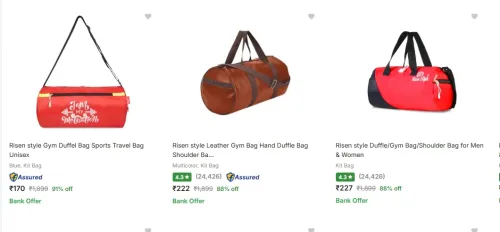 Image of Risen Style Gym Bag upto 91% Discount
