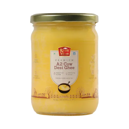 Image of Rishi Sagar ghee a2 desi cow ghee Bilona Method 500 ML Glass