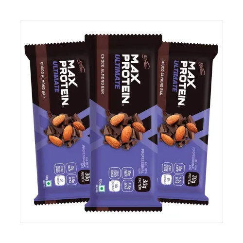 Image of RiteBite Max Protein Ultimate Choco Almond 30g Protein Bars with 10g Fiber, Meal Replacement, Zero Added Sugar, No Chole