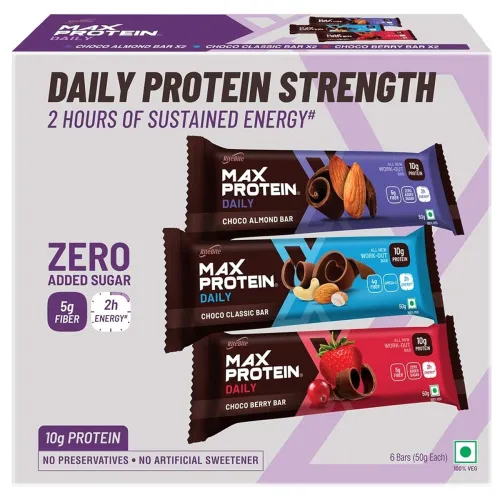 Image of RiteBite Max Protein Daily Assorted Protein Bars with 10g Protein, 5g Fiber & 21 Vit. & Minerals | 0 Added Sugar, No Cho