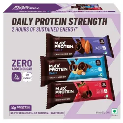 RiteBite Max Protein Daily Assorted Protein Bars with 10g Protein, 5g Fiber & 21 Vit. & Minerals | 0 Added Sugar, No Cho