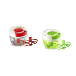 RITU Compact 2 -in -1 Cutting Chopper & Blender | Manual Food Processor with Mixer Function | Multicolor | Standard Size | Ideal for Chopping, Mixing & Blending Vegetables