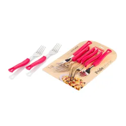 RITU Pride Fruit Fork Spoon Set 6 Pcs Stainless Steel Mini Forks and Spoons Reusable Cutlery Compact Durable for Fruits Snacks Desserts Lunchbox Daily Use Office Parties Home Gift Kitchen Ta...