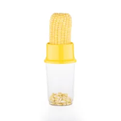 Ritu Unbreakable Plastic Corn Seeds Remover Cutter with Bowl, Color May Vary, 1 (J-286)