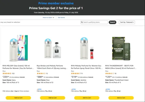 Image of Beauty Product Loot : Buy 1 get 1 Free on Riya Perfumes