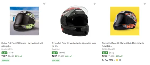 Image of Riybro Biker Helmets Starting @ ₹297