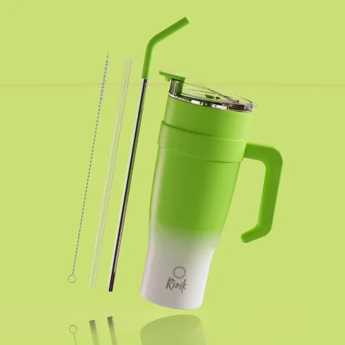 Image of RIZIK STORE™ 40oz Stainless Steel Insulated Tumbler with 2 Straws & Cleane