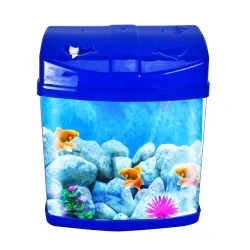 Rizopets Mini Aquarium Fish Tank (16x18x14 cm) (Blue)