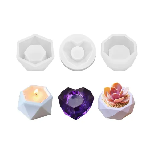 Image of RKPM HOMES Candles Holders Resin Mold (Set of 3)