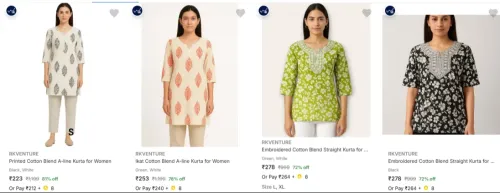 Image of RKVENTURE soloventure Kurti at minimum 70% Discount