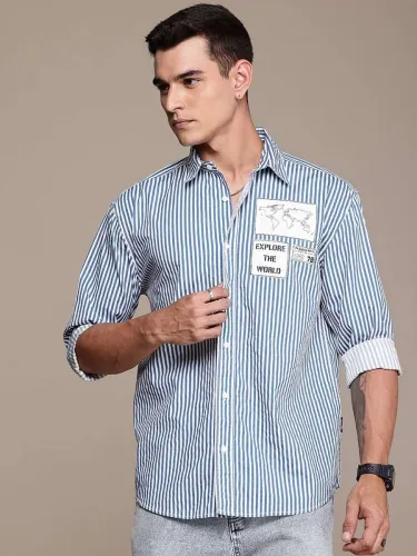 Image of Roadster Fit Striped Casual Shirt