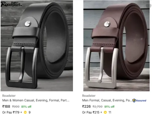 Image of Roadster Leather Belts Starting @ ₹188