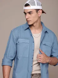 Roadster Men Boxy Fit Solid Casual Shirt