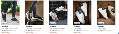 Image of Roadster Men Casual Sneakers Upto 90% Discount