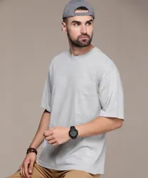 Roadster Men Cotton Grey Round Neck T-Shirt