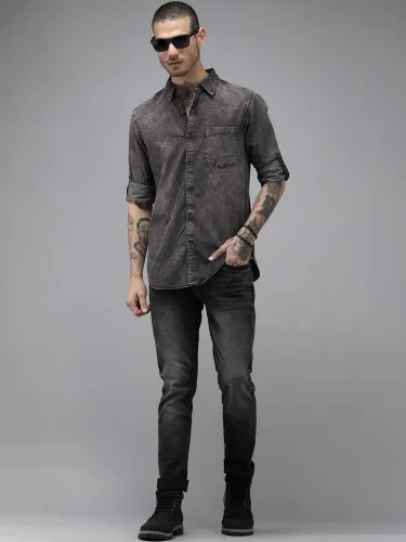 Image of Roadster Men Denim Casual Shirt