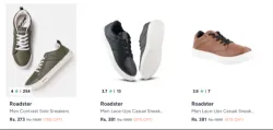 Roadster Men Footwear at minimum 72% Discount
