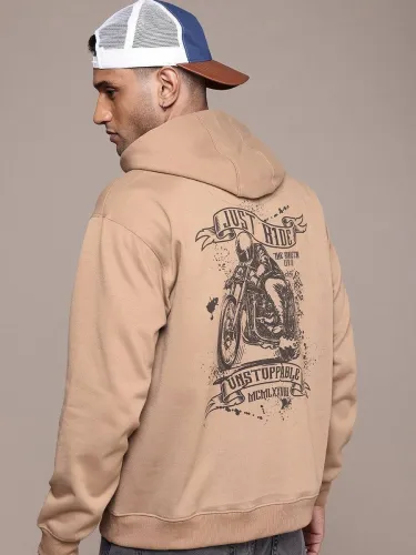 Image of Roadster  Men Full Sleeve Printed Hooded Sweatshirt