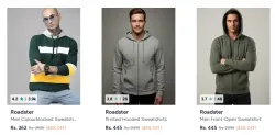 Roadster Men Hooded Sweatshirt Upto 87% Discount