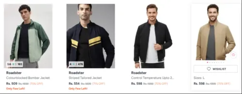 Image of Roadster Men jackets at minimum 70% Discount 