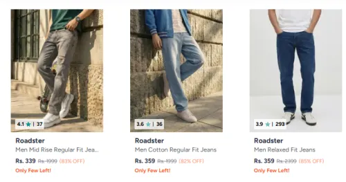 Image of Roadster Men Jeans Minimum 80% Discount