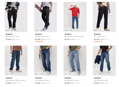 Image of Roadster Men Jeans Starting @ ₹269
