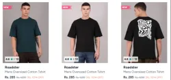 ROADSTER men oversized tshirt starting @ ₹ 285