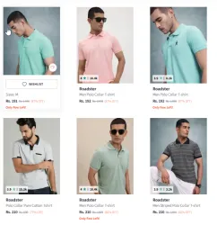 Roadster Men Polo T-shirts Starting at ₹191