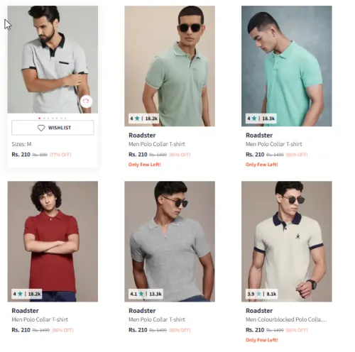Image of Roadster Men Polo T-shirts Starting at ₹210