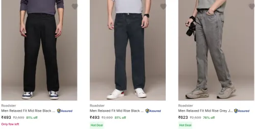 Image of Roadster Men Relaxed Fit Jeans Upto 81% Discount 