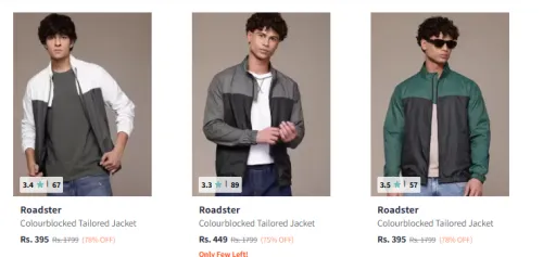 Image of Roadster Men's Jackets starting @ ₹395