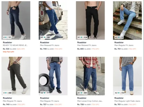 Image of Roadster men's jeans at starting ₹533