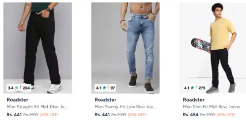 Image of Roadster Men's Jeans Flat 85%Discount