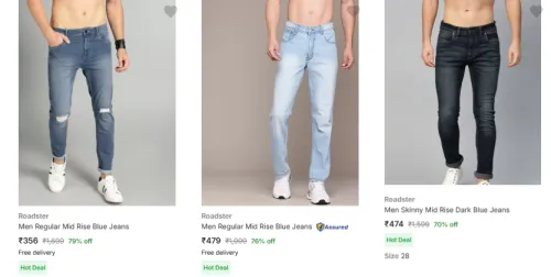 Image of Roadster Men's Jeans Starting at just ₹356