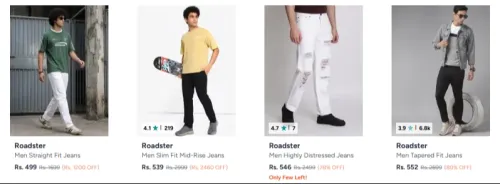 Image of Roadster men's jeans Starting @ ₹499