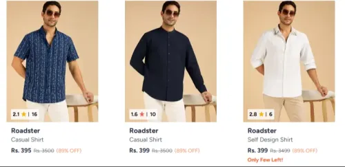 Image of Roadster Men's Shirt Upto 89% Discount