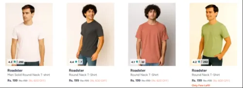Image of Roadster men's T-shirt Starting @ ₹199