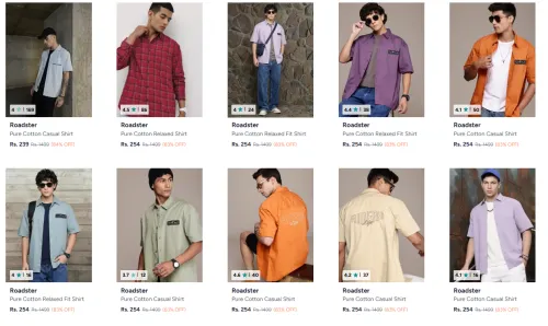 Image of Roadster Men Shirt starting @ ₹239