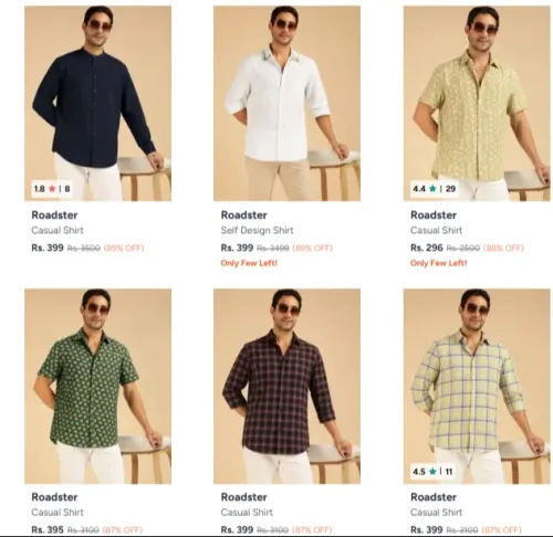 Image of Roadster Men SHIRTS UP TO 89% DISCOUNT 
