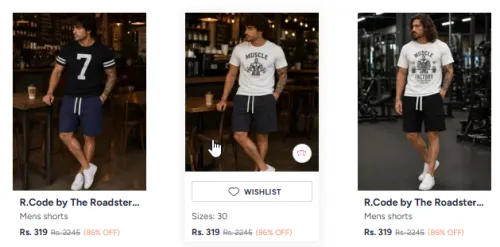 Image of Roadster Men Shorts Minimum 70% Discount