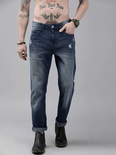 Image of Roadster  Men Slim Mid Rise Blue Jeans
