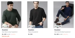 Roadster Men Sweatshirts Starting @289