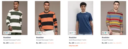 Image of Roadster Men t-shirt Flat 90% Discount